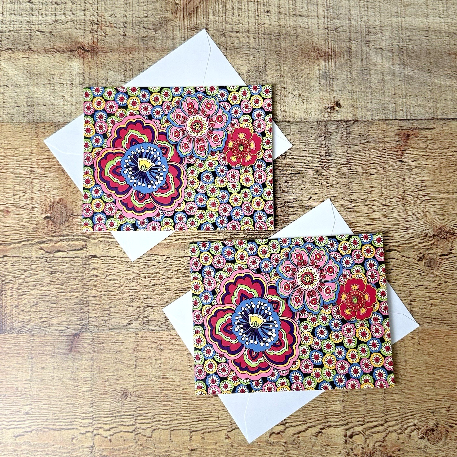 Vera Bradley Floral Notecards Lot of 2 Multicolor All Occasion w/ Envelopes