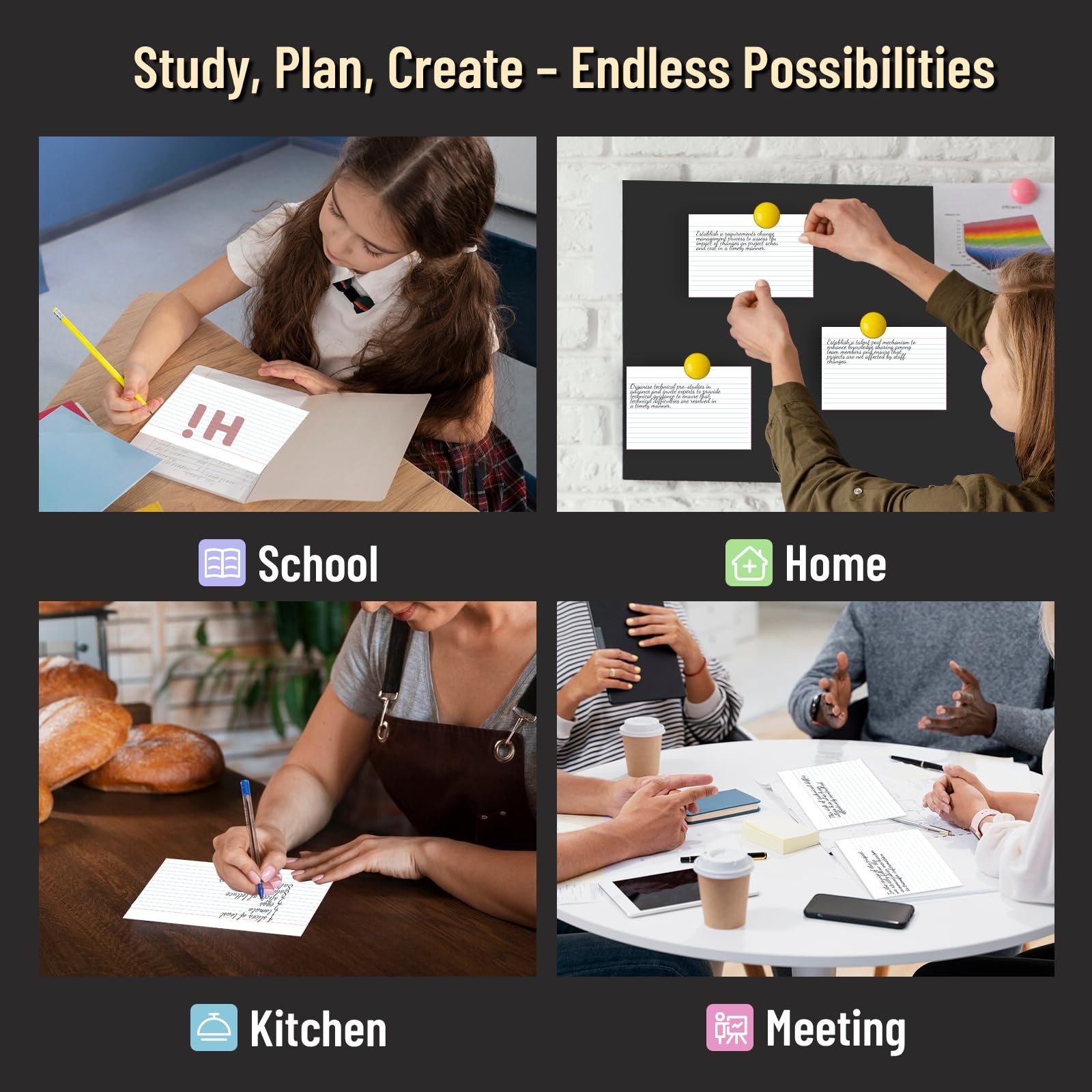200 Pcs Index Cards 4 x 6 Inch Ruled White Cards, 4 x 6 inches,