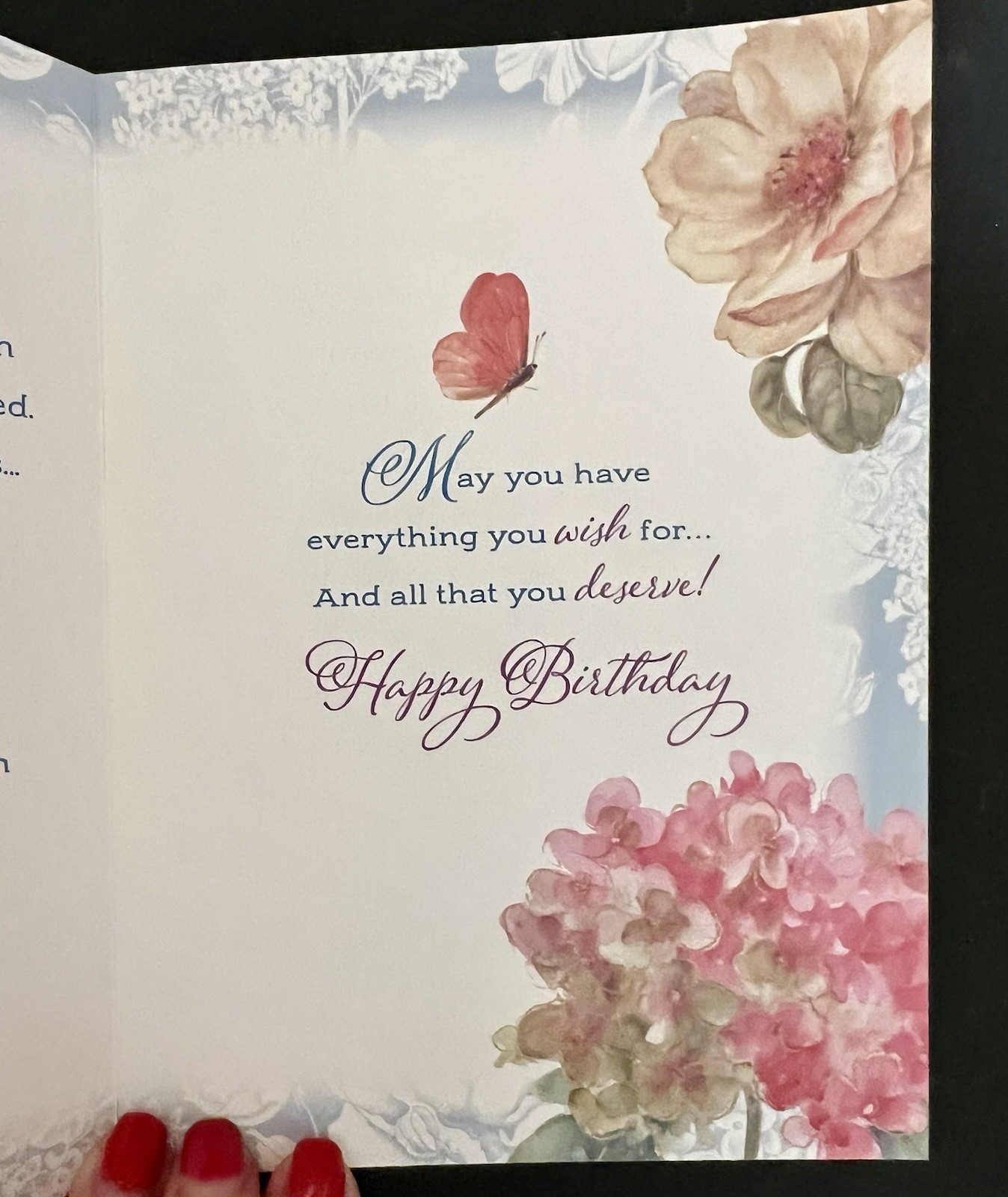 Beautiful Floral Birthday Art Card Embossed Lisa Audit Env/Gift Tag/Stamps BN