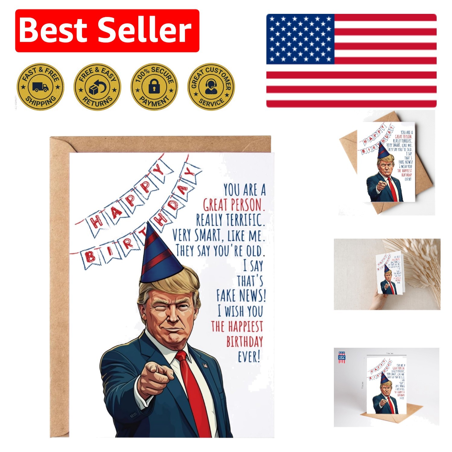 Hilarious Trump Birthday Card for All Ages – Perfect for Milestone Celebrations