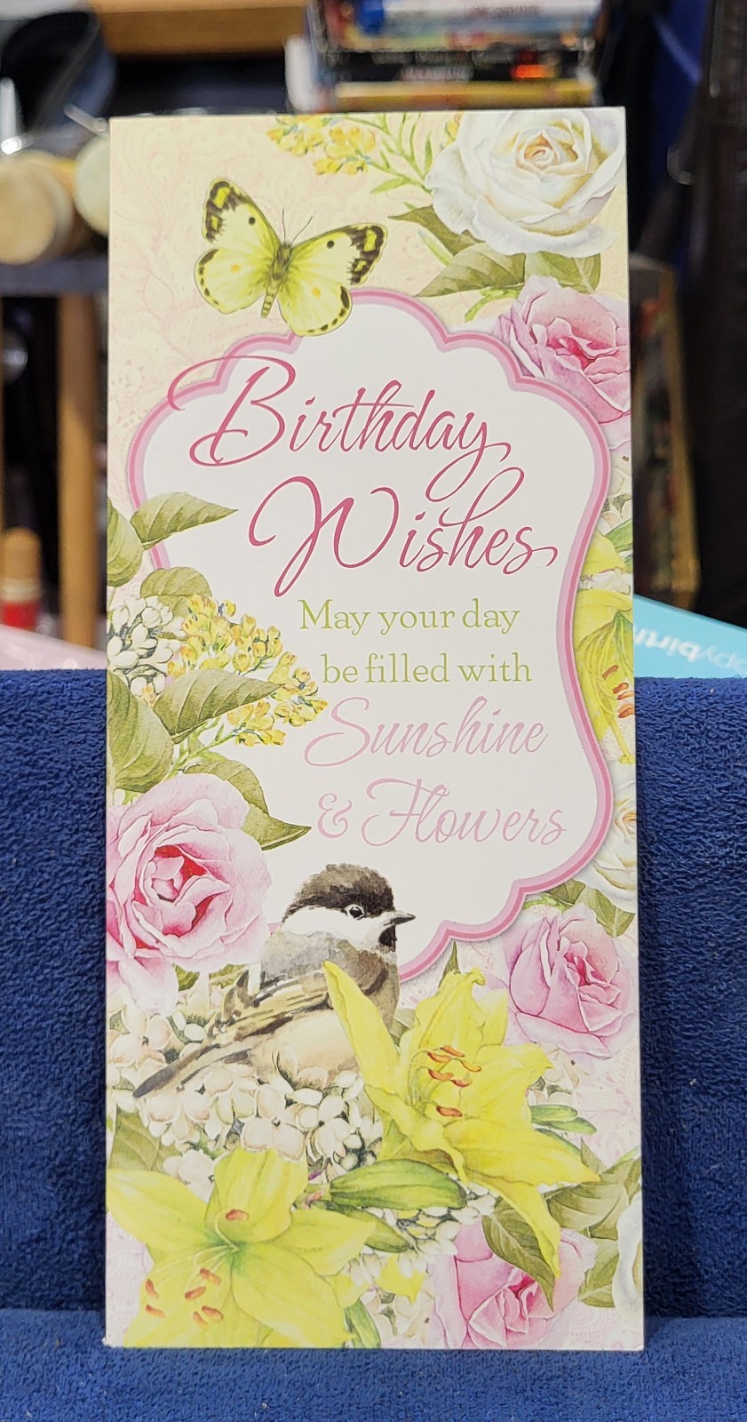 Samantha Chase Meyers “Birthday Wishes” Greeting Card Floral Butterfly Bird