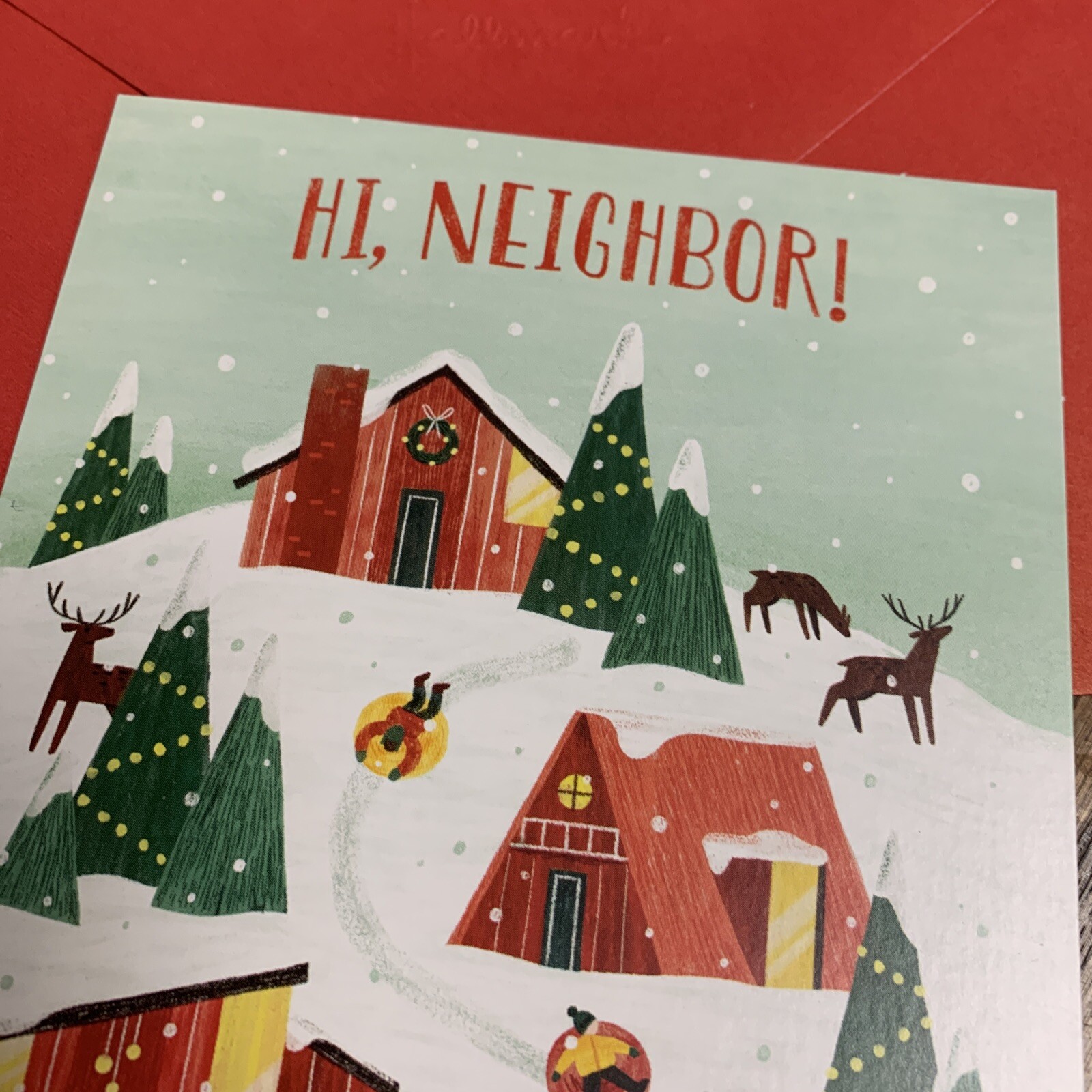 Merry Christmas Hi Neighbor At The Holiday’s 5”x7” Hallmark Greeting Card
