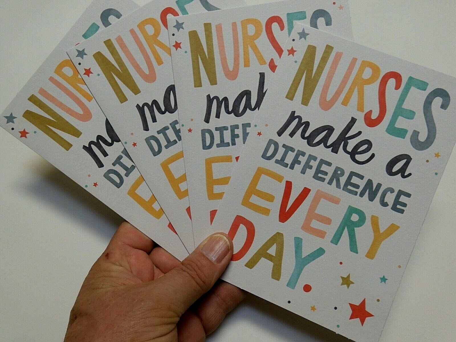 4 Cards Hallmark Heartline Support NURSES Make a Difference Every Day Thankful
