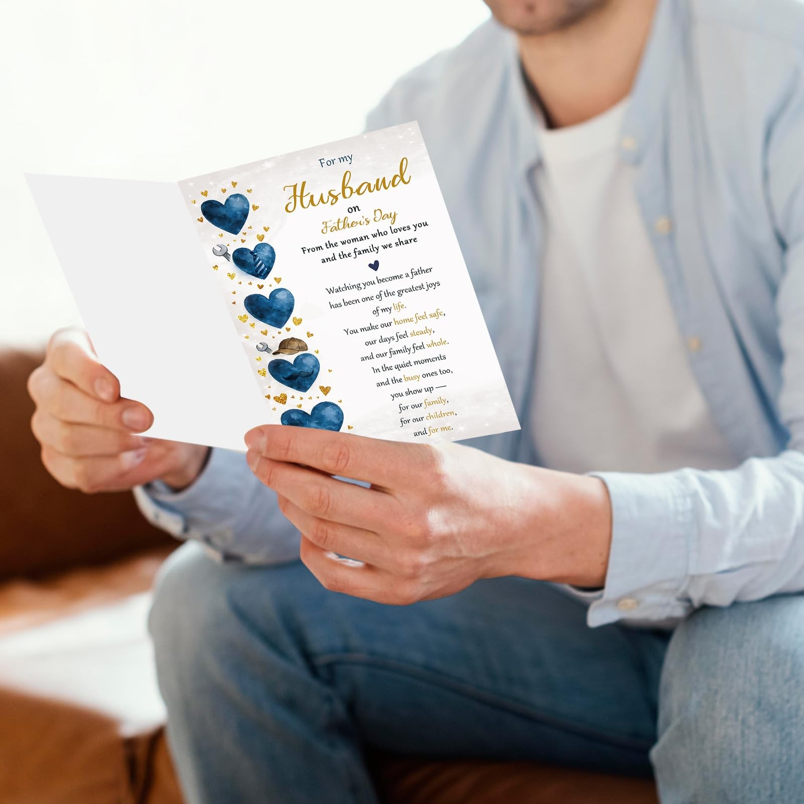 Fathers Day Card for Husband, Fathers Day Gift from Wife, Happy Father‘s Day Gre