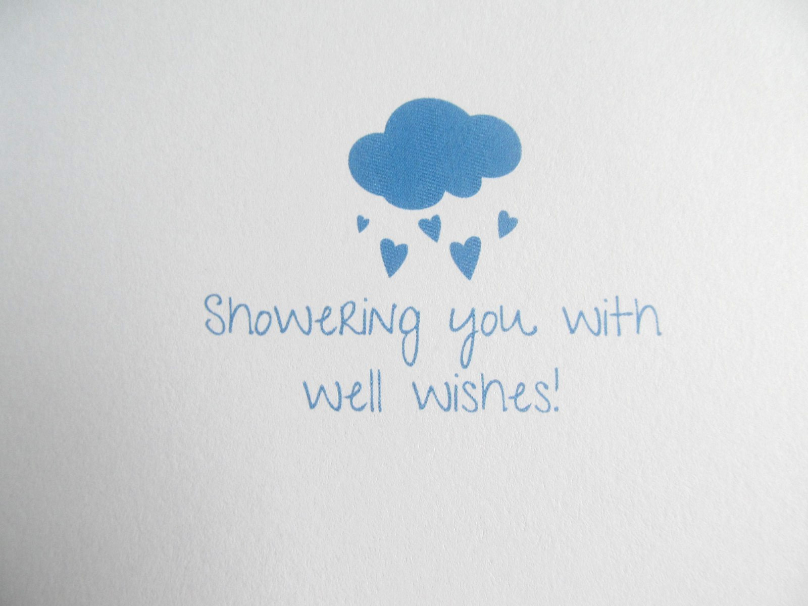 NOS Current Get Well Greeting Card, Env. & Seal – Hearts Falling from Cloud