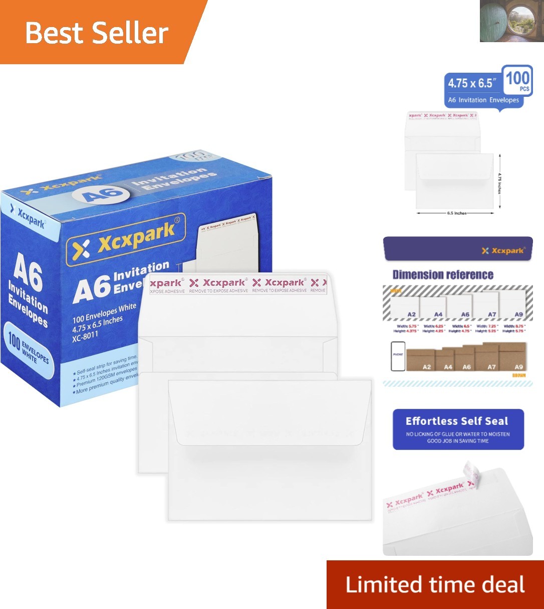 Elegant A6 Self-Seal Invitation Envelopes – 100 Pack, Perfect for Special Events