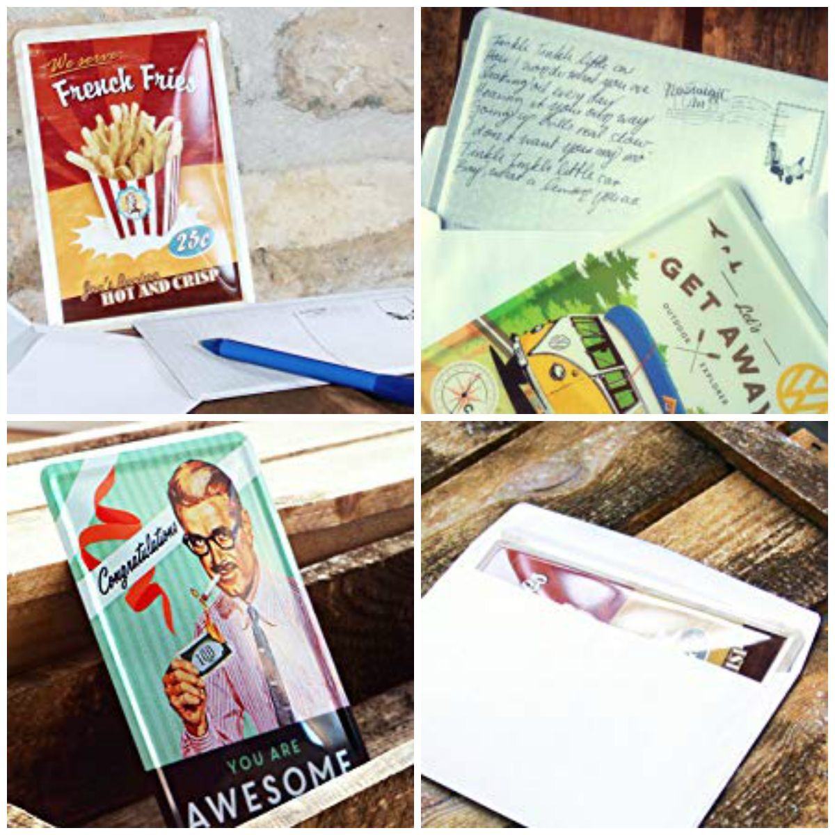 Tin postcard – 3 x 6 in – Celebrities Fab4 Thumbs Up