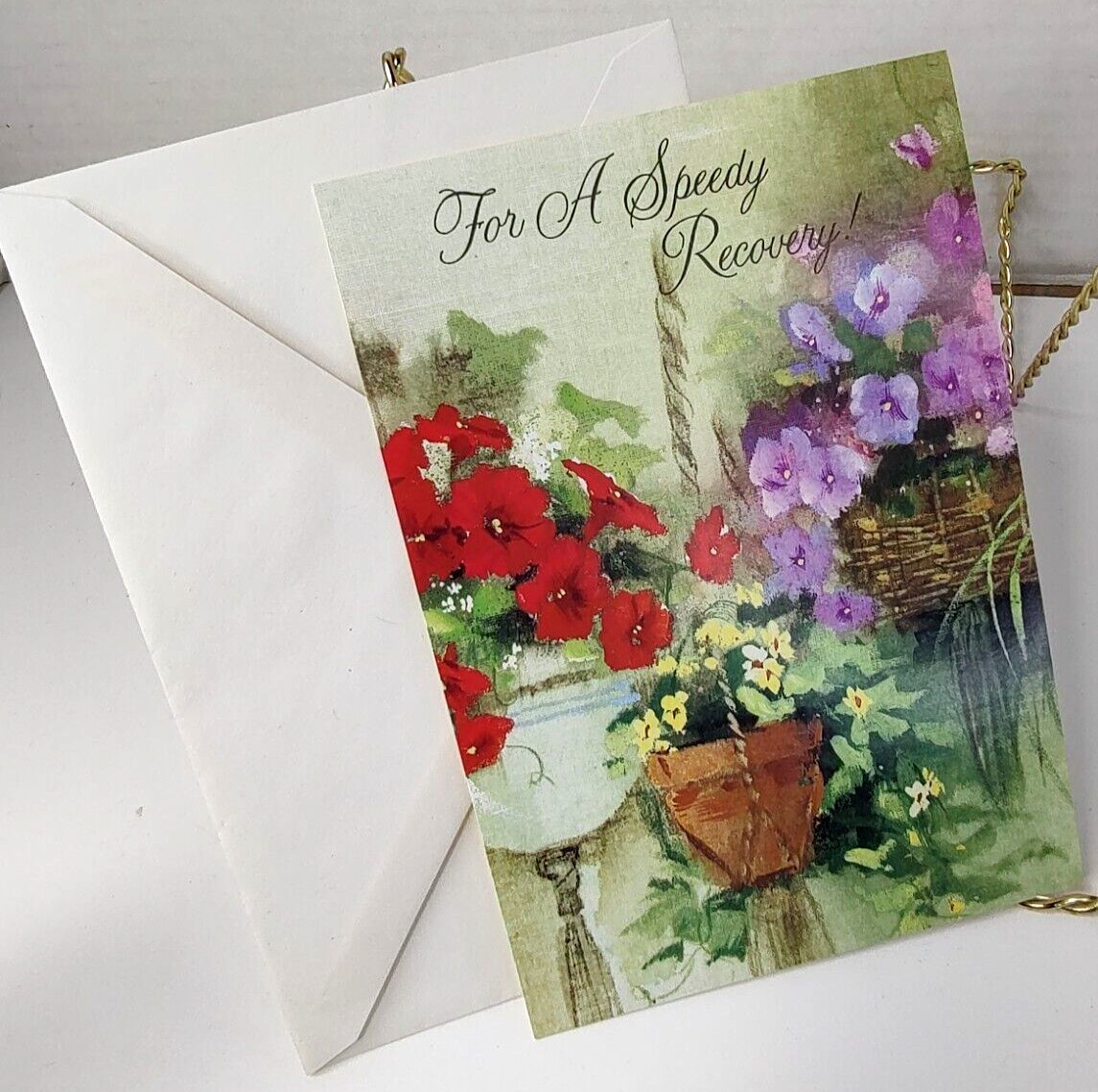 Get Well VTG “For a Speedy Recovery Greeting Card w/envelope