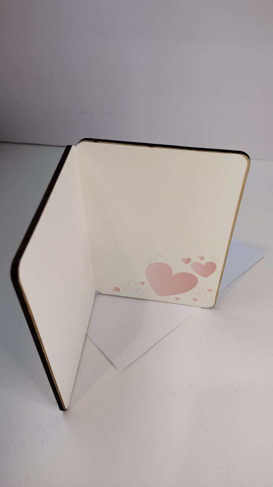 Wood Greeting Card Handmade Love You Card Her Him Wooden Anniversary Birthday