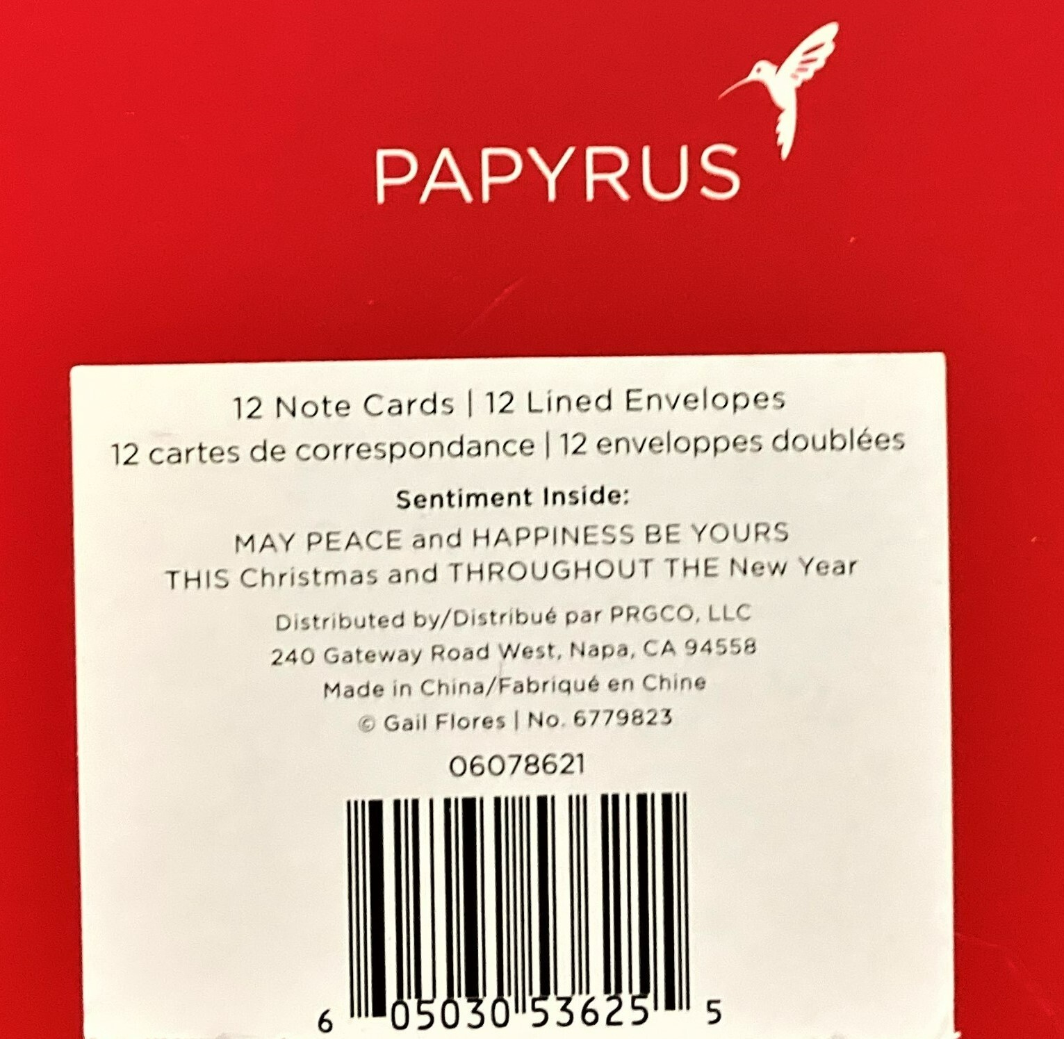 Papyrus Christmas Cards BOX Of 12 Large Red Garland Tree Gold Seals Boxed