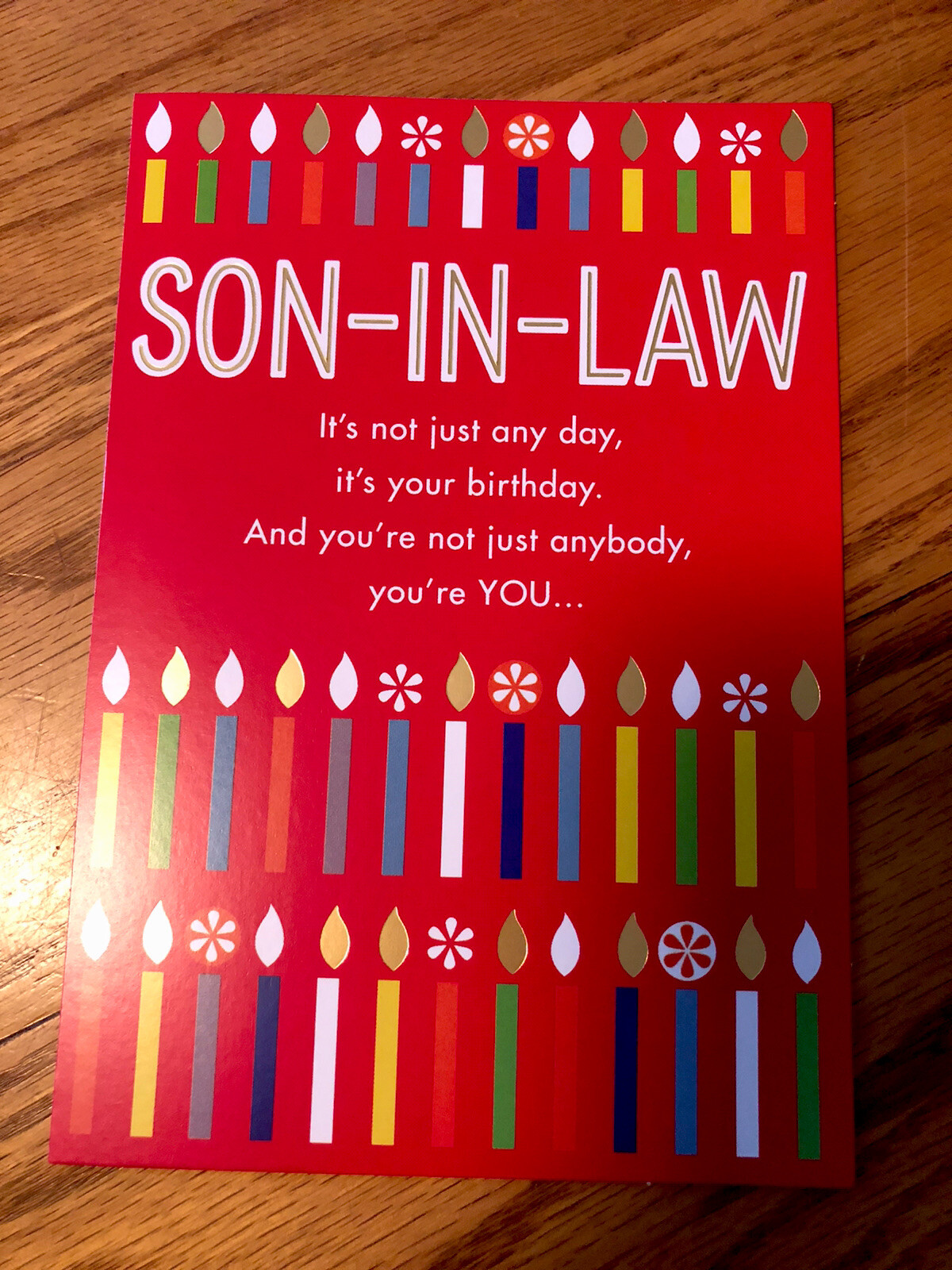 Birthday Son In Law Wonderful 5”x7” Hallmark Heartline Greeting Card