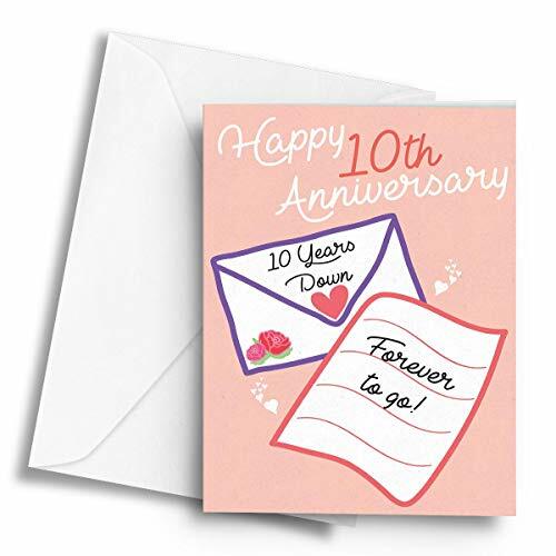 Happy 10th Occasions > Anniversary Ten Years Down, Forever to go! – A5 Greeti…