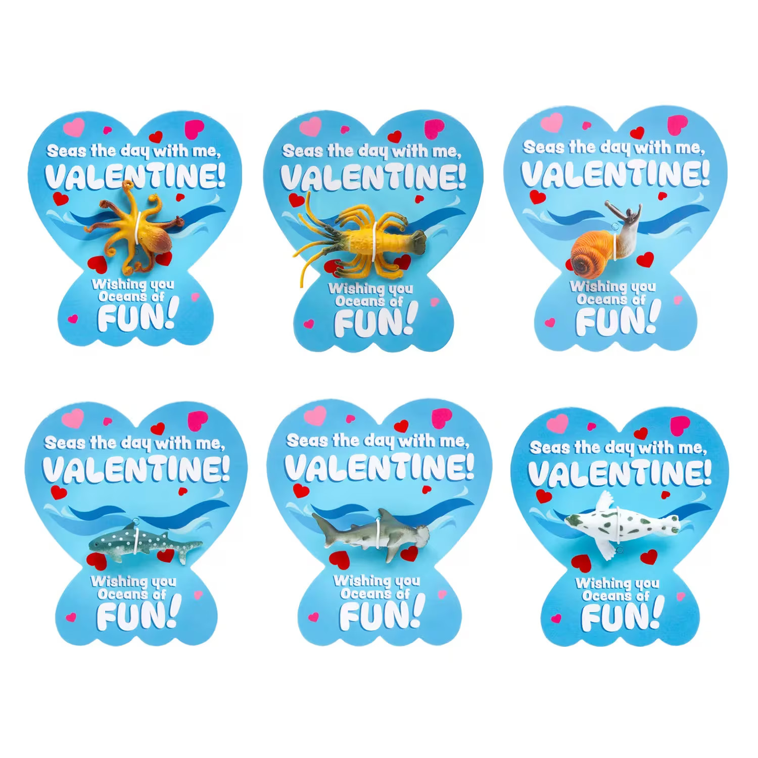 Oriental Trading Mini Sea Life Creature Valentine Exchanges with Card for 90