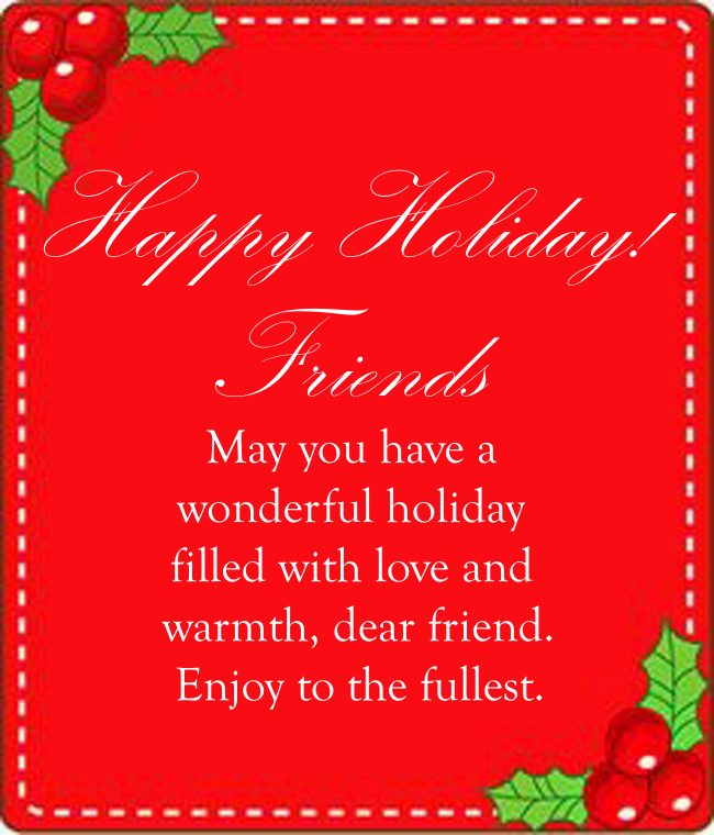 christmas holiday wishes for friends