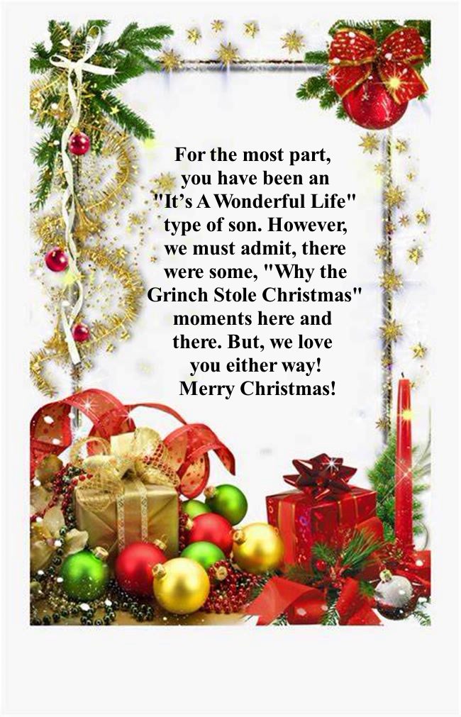 christmas card message for child