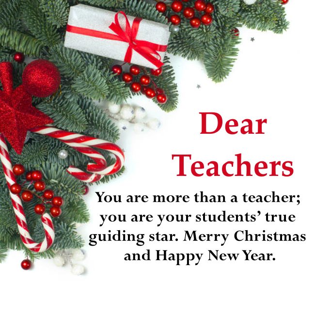 christmas cards for teachers from students