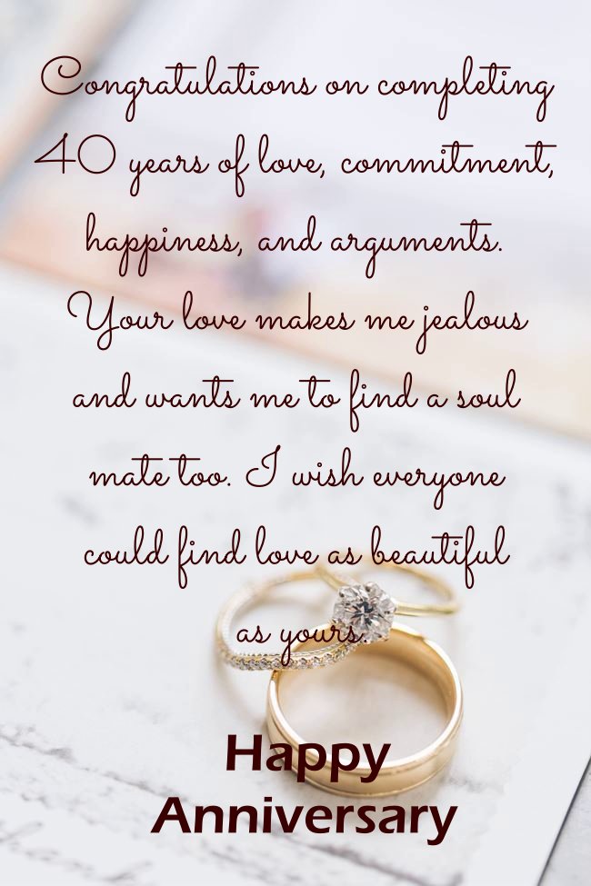40th Anniversary Wishes – What Do You Say On Ruby Wedding Anniversary? –  FunZumo