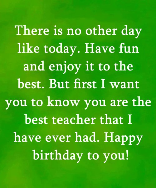 happy birthday wishes for teacher