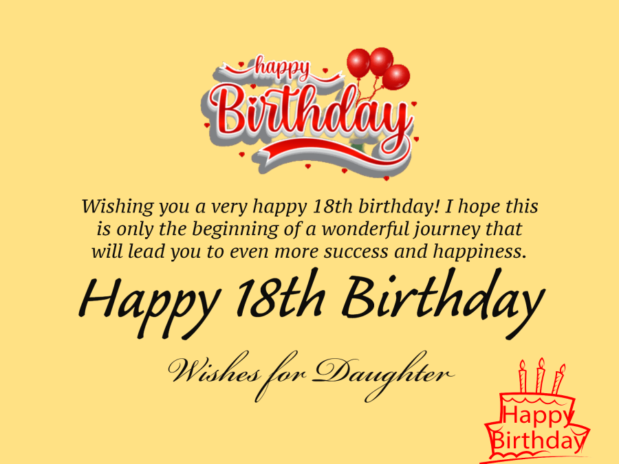 Happy 18th Birthday Wishes for Daughter