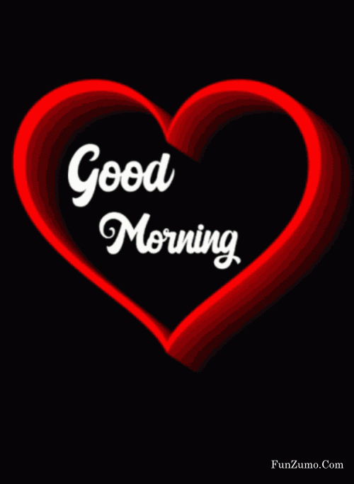 Good morning love, animated hearts and roses gif