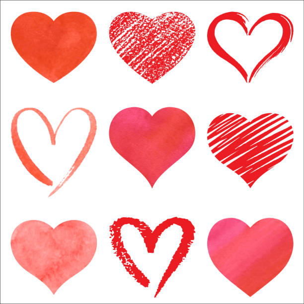 Set of vector hearts Hearts icons for Valentine s