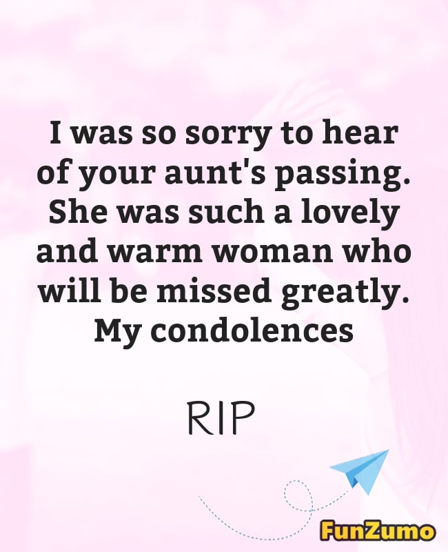 Loss Of An Aunt Quotes And Sympathy RIP Messages