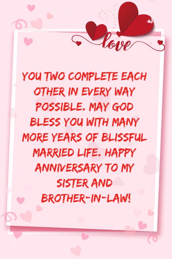 anniversary wishes for younger sister and brother in law